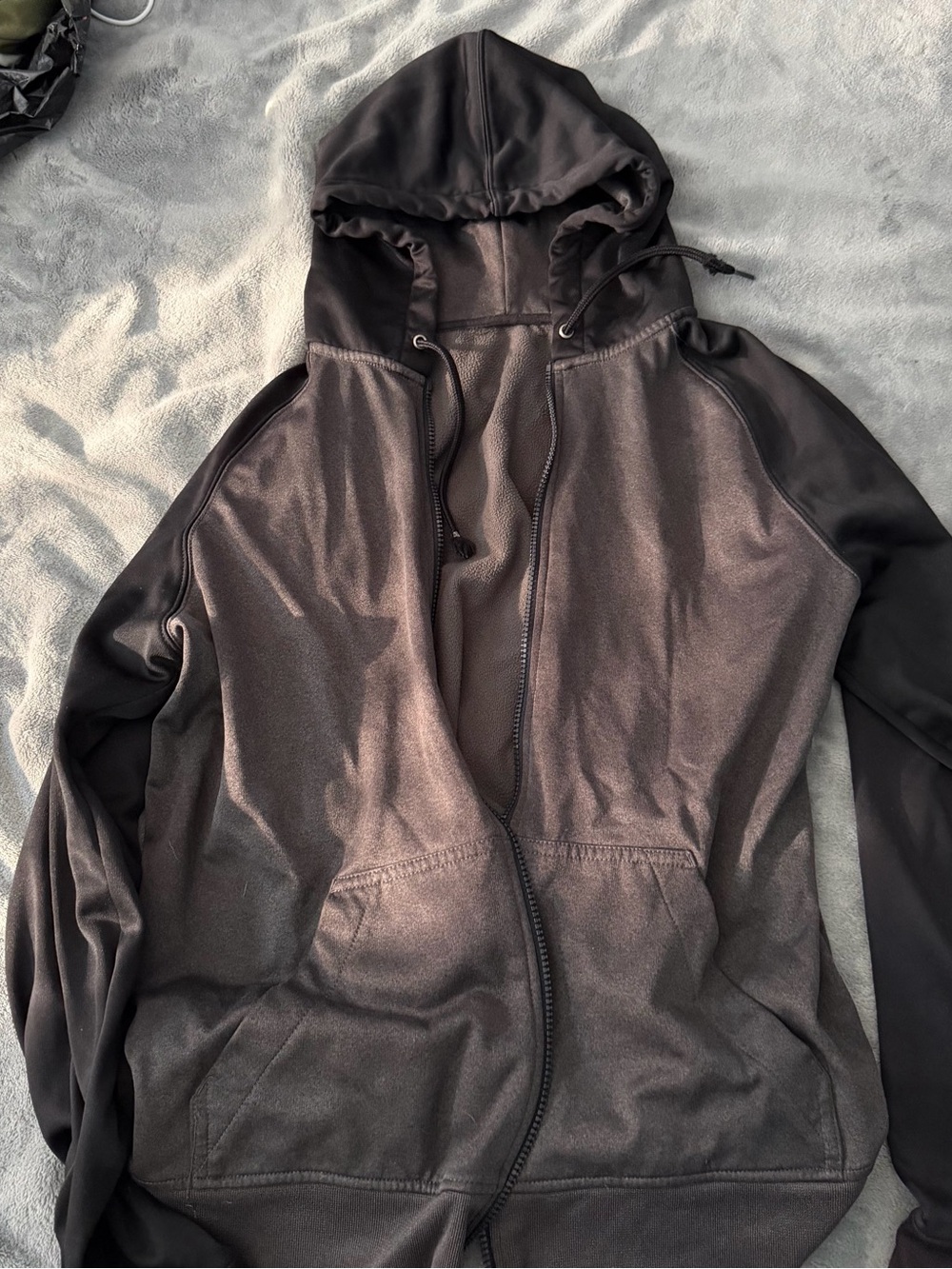 Black Zip-Up Hoodie - Lightweight Athletic Jacket